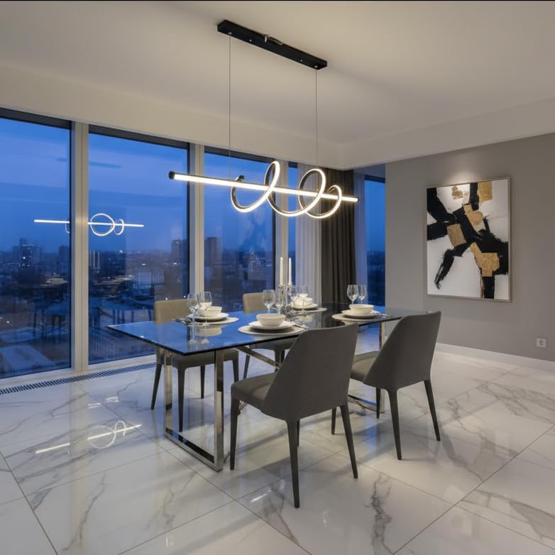 Image of LED Chandelier Lights for Ceiling, Hanging Light for Dining Table, Hanging Lamp for Home Decoration, Jhumar /Jhoomer for Hall (Color Changing Warm, Cool & Natural White)