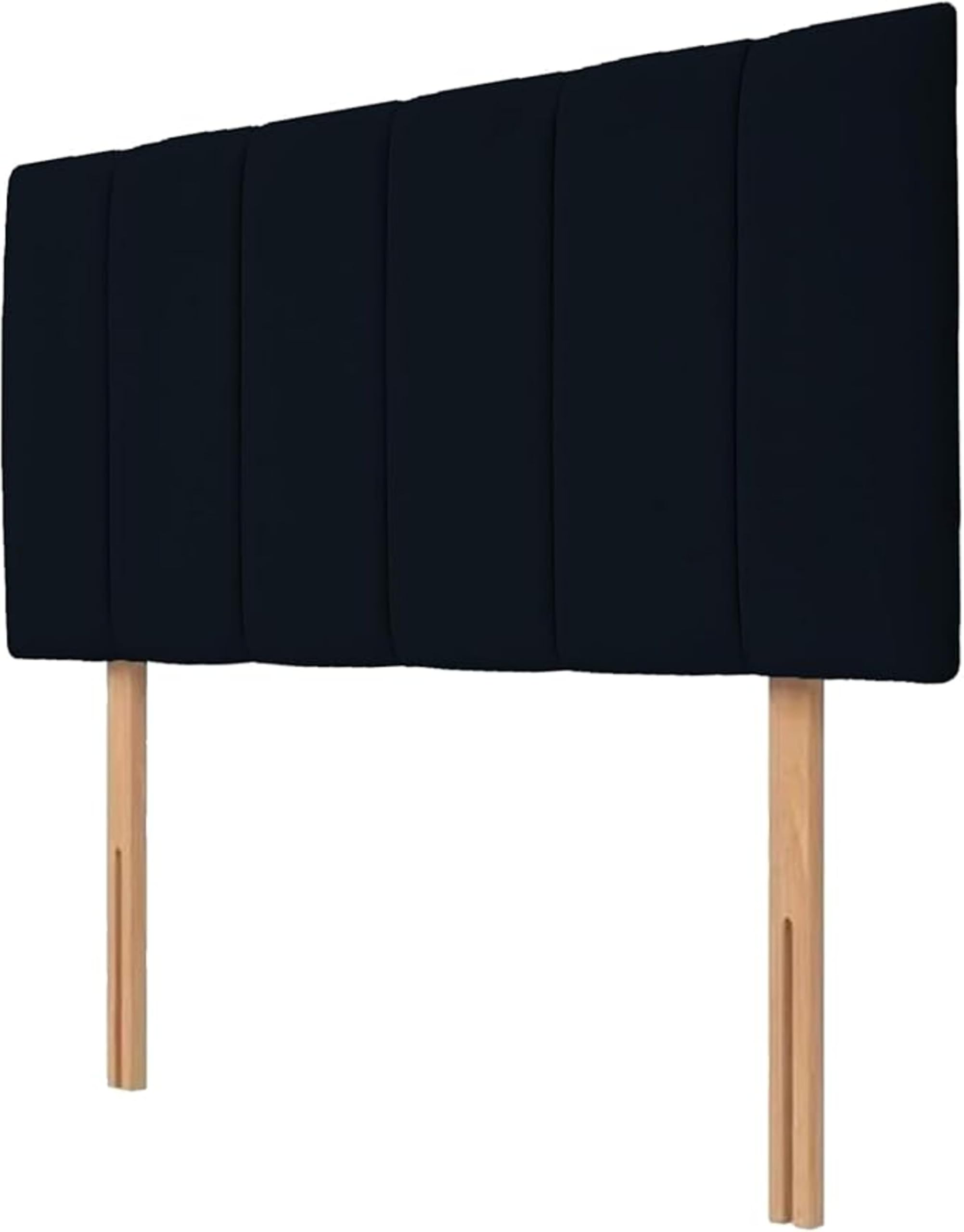 Hannah Portland Velvet Headboard, Plush Lined Design for Divan Beds, Luxury Bedroom and Hotel Furniture Height 20inch (Black, King 5ft) — image 1