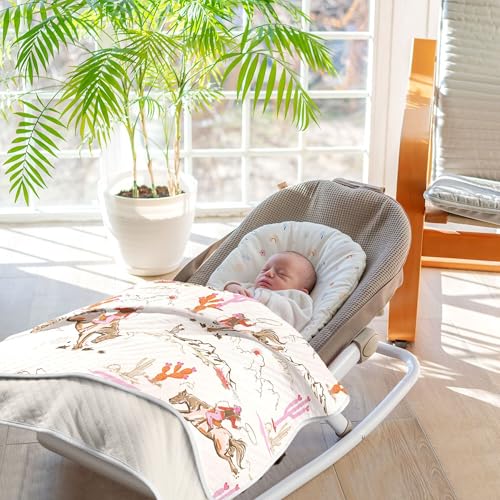 Image of Cowgirl Western American Baby Blankets Soft Warm Crib Stroller Blanket for Toddler Newborn Girls Boys 30x40in