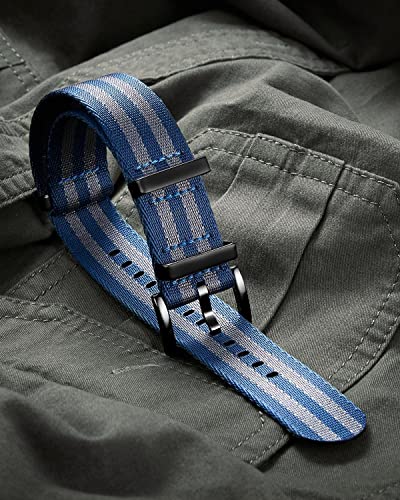 Image of BINLUN Nylon Watch Band Thick G10 Premium Ballistic Nylon Multicolor Replacement Watch Straps with Silver /Black Stainless Steel Buckle for Men Women 18mm 20mm 22mm 24mm