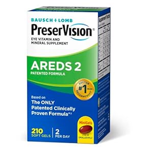 Pre-serVision AREDS 2 Eye ( 210 Softgels) Vitamin & Mineral Supplement Mineral Supplement, Contains Lutein, Vitamin C…