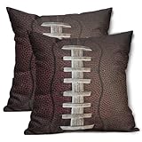 American Football-Kissenbezüge, 45,7 x 45,7 cm, Spitzendetail, Nahaufnahme, Sportball, dekorative Kissenbezüge, lustig, für Jungenzimmer, quadratisch, 2er-Set, Heim-Party-Dekoration für Sofa, Veranda,