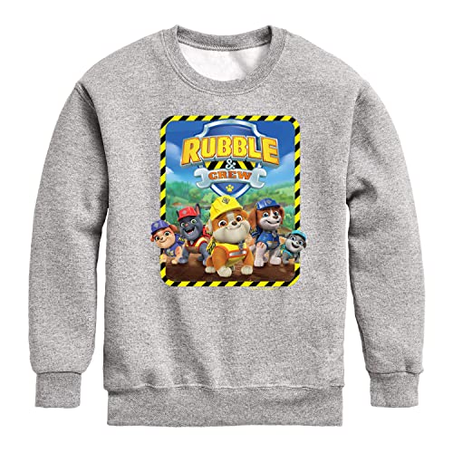 HYBRID APPAREL - Paw Patrol - Rubble & Crew - Toddler & Youth Crewneck Fleece Sweatshirt - Size 5T Athletic Heather