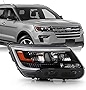 AKKON - Fits 2016-2018 Ford Explorer Sport Model LED Bar DRL Black Headlights Replacement - Right Side