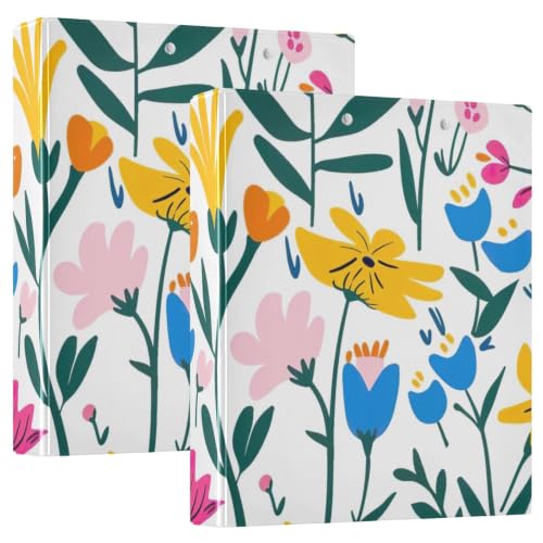 Classeur 3 anneaux en D Wildflowers pour ranger vos feuilles volantes au bureau