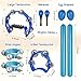 10 Pcs Blue Tambourines for Adults - Half Moon Tambourine, Wood Rhythm Sticks, Bells Tambourine, Wrist Bells, Egg Shakers, a Pair Maracas, Musical Percussion Instrument Set for Church, Party