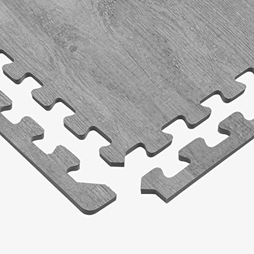 We Sell Mats Forest Floor Farmhouse Collection 3/8 Inch Thick Printed Wood Grain Mats, 24 In X 24 In, Weathered Fence Gray #TOP5