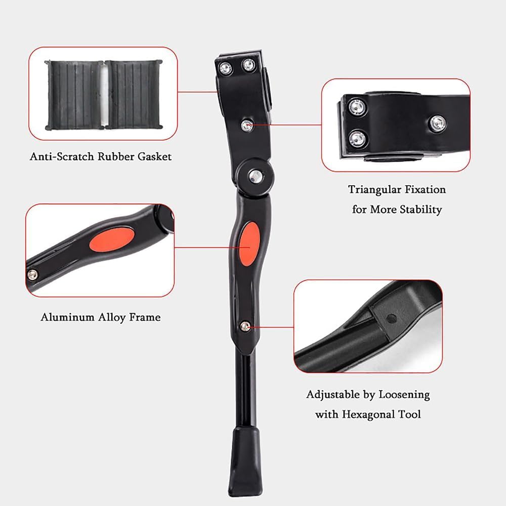 Bike Kickstand for Giant FastRoad SL 1 FastRoad SL 2 2020,Adjustable Rear Mount Bikes Support Rack Rear Side Bicycle Stand Portable Foot Support,White