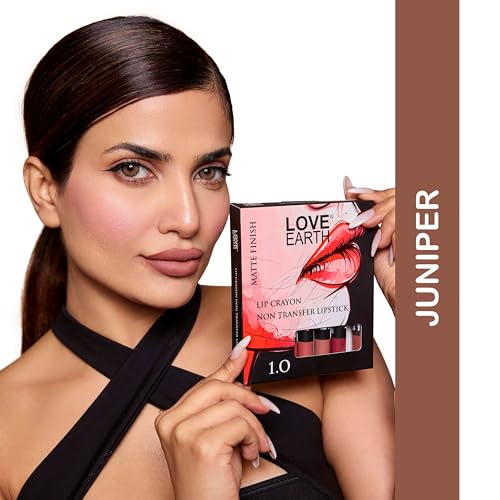 Image of Love Earth Crayon Lipsticks 1.O Matte Finish Combo Kit | Lightweight, Non-Lasting, Non-Transfer,Smudge Proof, Creamy Matte Lipstick Set | Multicolor Crayon Lipsticks - (3.5g X 5) 17.5gm