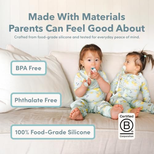 Image of Loulou Lollipop OneC Silicone Pacifier Clip - BPA Free Baby Binky Holder, One Piece Design, Dishwasher Safe - Grey