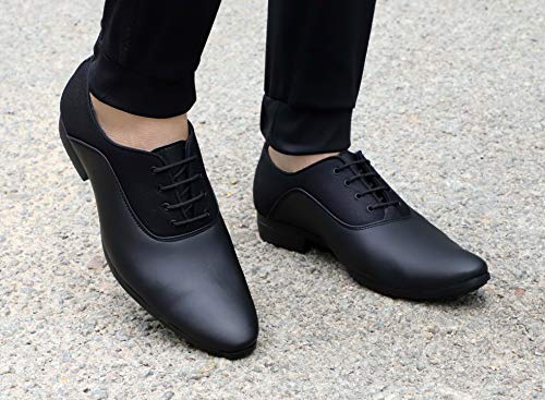 Image of AADI Men's Black Synthetic Leather Derby Formal Shoes