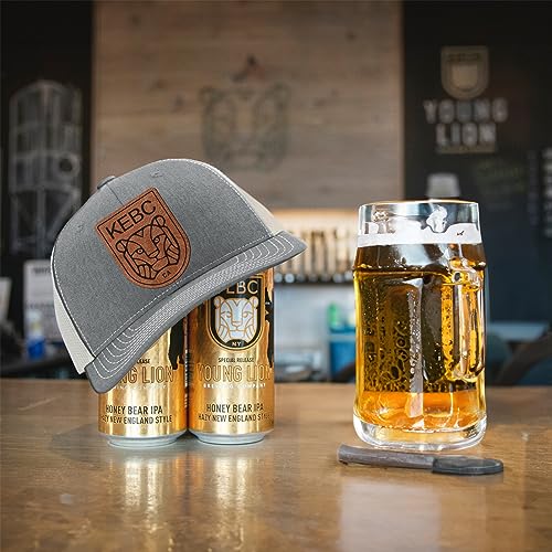 Mosestance Personalized Custom 112 Style Trucker Leather Patch Hat For Men & Women, 6 Panel Structured Baseball Cap With Snapback Enclosure thumb #7