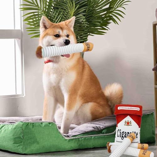 VARKAGE Aundespielzeug ZigaretteMit Hundeerziehungspfeife, Interaktives Zigaretten Spielzeug Hund, Cigarette Dog Toy, Interaktives Spielzeug für Kleine, Mittelgroße und Gro