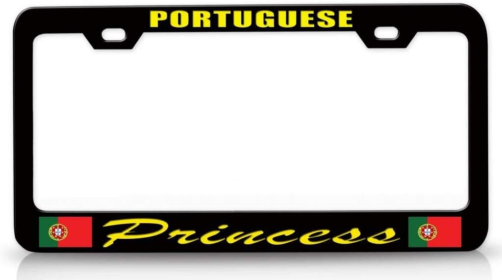 Portuguese Princess Country Flag Metal Car SUV Truck License Plate Frame Bl o52