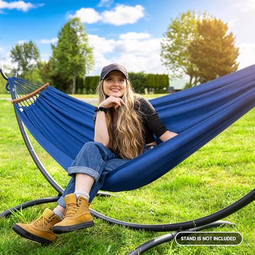 Image of SUNCREAT Extra Large 2 Person Hammock for Camping, Navy