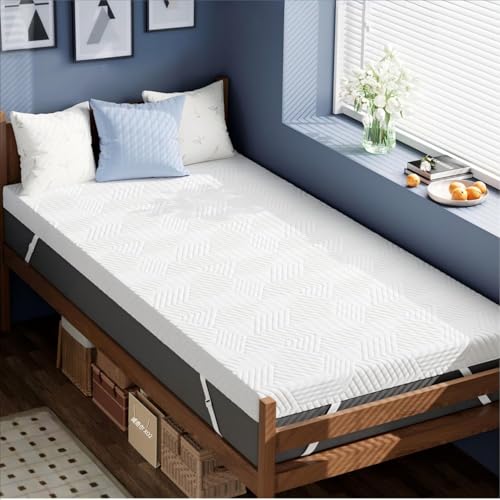ELEMUSE 3 Inch Twin XL Memory Foam Mattress Topper Dorm Room Essentials