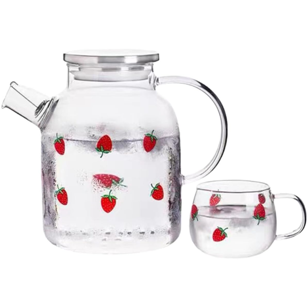 Caraffa in Vetro 1,6 l Beccuccio Appuntito e Coperchio