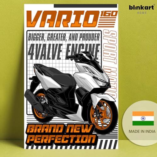 Image of BLINKART Honda Vario 160Car Posters Sticker Gift Items for Boys Room Wall Decor || Comes with Double-Sided Tape|| Decoration Bedroom Living Room Office Studio Decor | 12x18 In (A3) - CAR-312