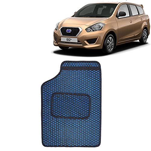 Image of Kingsway Dotted Design Car Floor Foot Mats Universal Fit for Datsun Go Plus, Model Year : 2014 Onwards, Water and Dustproof, Color Blue, Set of 5 Pieces