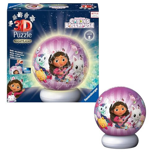 Ravensburger 3D Puzzle-Ball Nachtlicht Gabby's Dollhouse - Puzzle ab 6