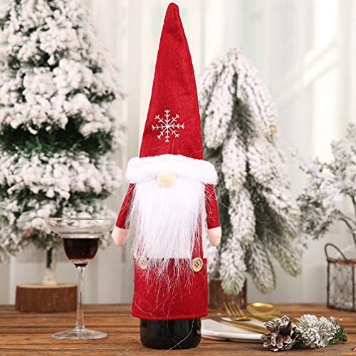 BESTOYARD 4 peças de capas de vinho de Natal Gnomo sueco para presente de vinho, acessórios de mesa