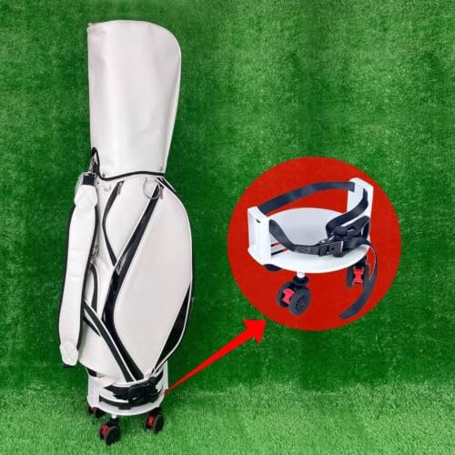 Soporte para golfistas con base rodante resistente y estante móvil 5