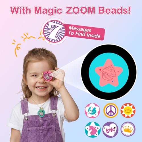 DIY Heart Locket Keychain Making Kit with Magic Zoom Beads, Gifts for Girls Ages 5 6 7 8 9 10, Toys for Girls Bag Charms Craft Set for Backpacks, Purses, Handbags, Valentines Party Favors Classroom - image 2