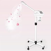 Vista 8 de Vaporizador facial, vaporizador facial sobre ruedas con más vapor, altura ajustable para vaporizador facial adecuado para el hogar personal