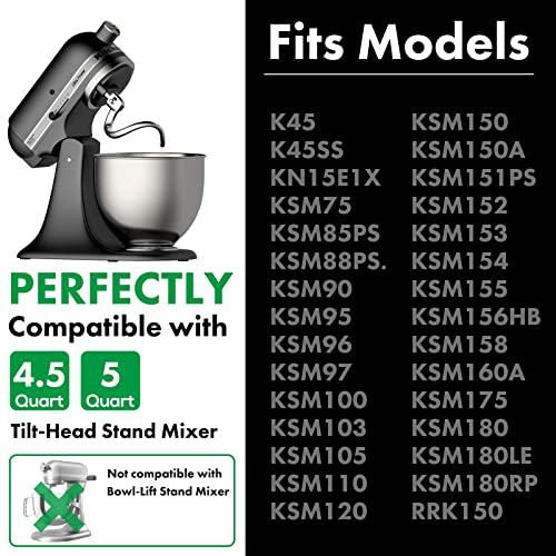 Stainless Steel Spiral Dough Hook Replacement For Kitchenaid 4.5Qt & 5Qt Bowl Tilt-Head Stand Mixers, Rustproof & Easy Clean, Efficient Kneading For Bread, Pizza, Pasta, Cookies #TOP2