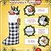 Shinymoon 12 Pack Christmas Stockings Bulk 17.3 Inch Christmas Stockings with Name Tags Buffalo Plaid Stocking Fireplace Hanging Stockings Christmas Ornament for Xmas (Green, Red, White,Cute)