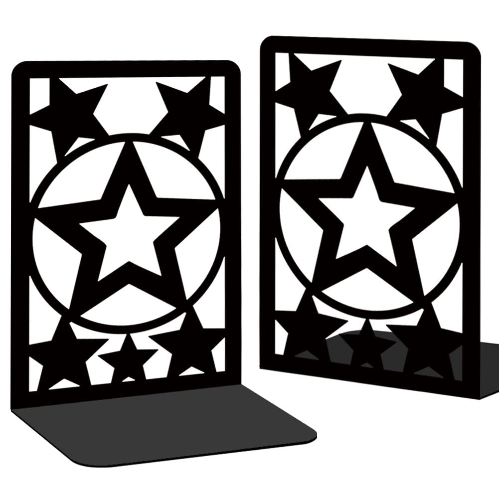 Serre-livres célestes en métal noir avec constellation pour étagère astro et bureau