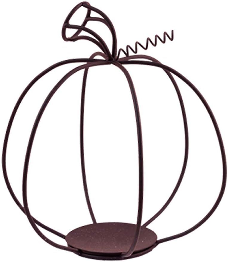 Large Metal Pumpkin, 8, Black & Copper