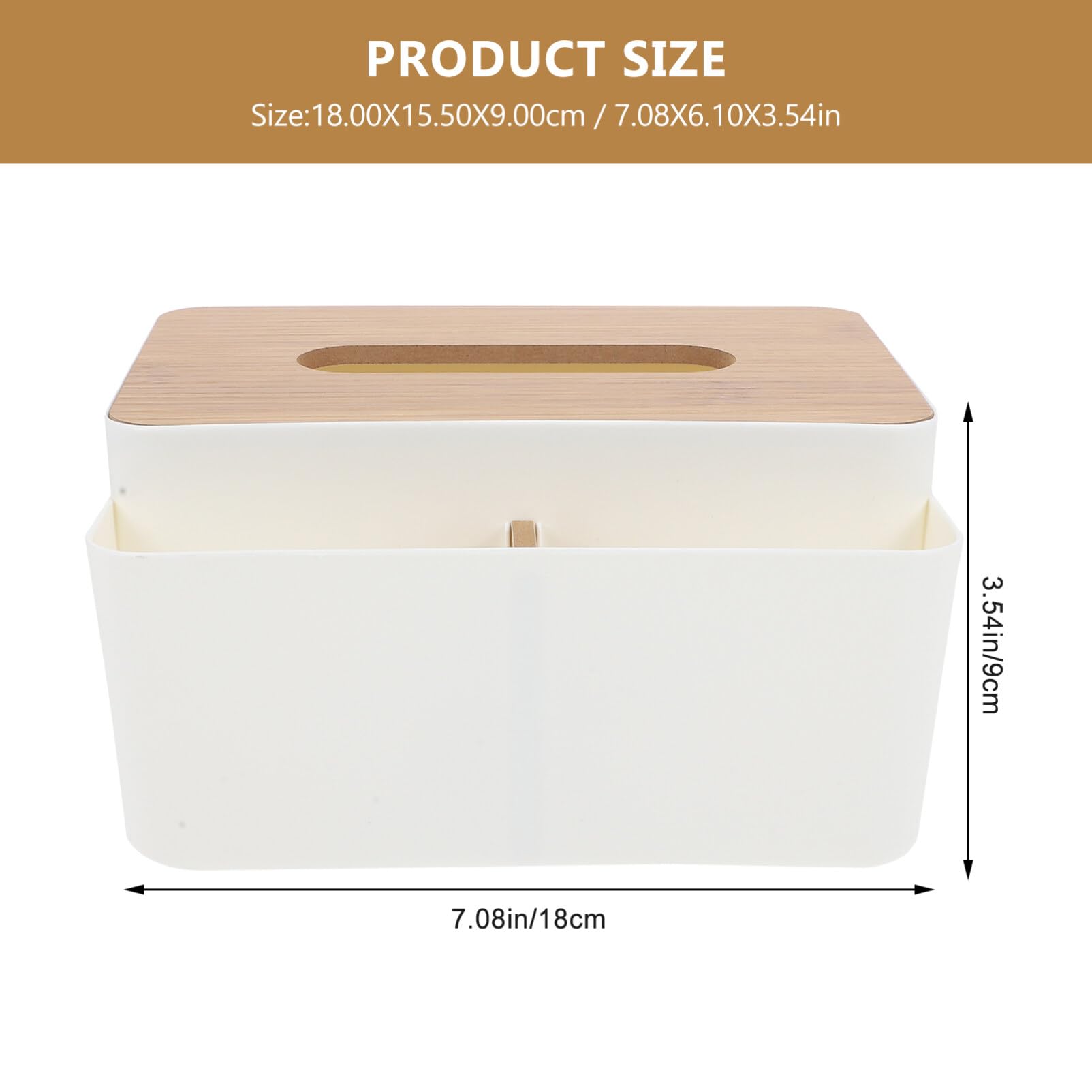 Tissue Box Cover for Disposable Paper Facial Tissues: Rectangular Tissue Box Holder Multifunction Tissue Storage Box for Car Bathroom Kitchen Office Living Room Home