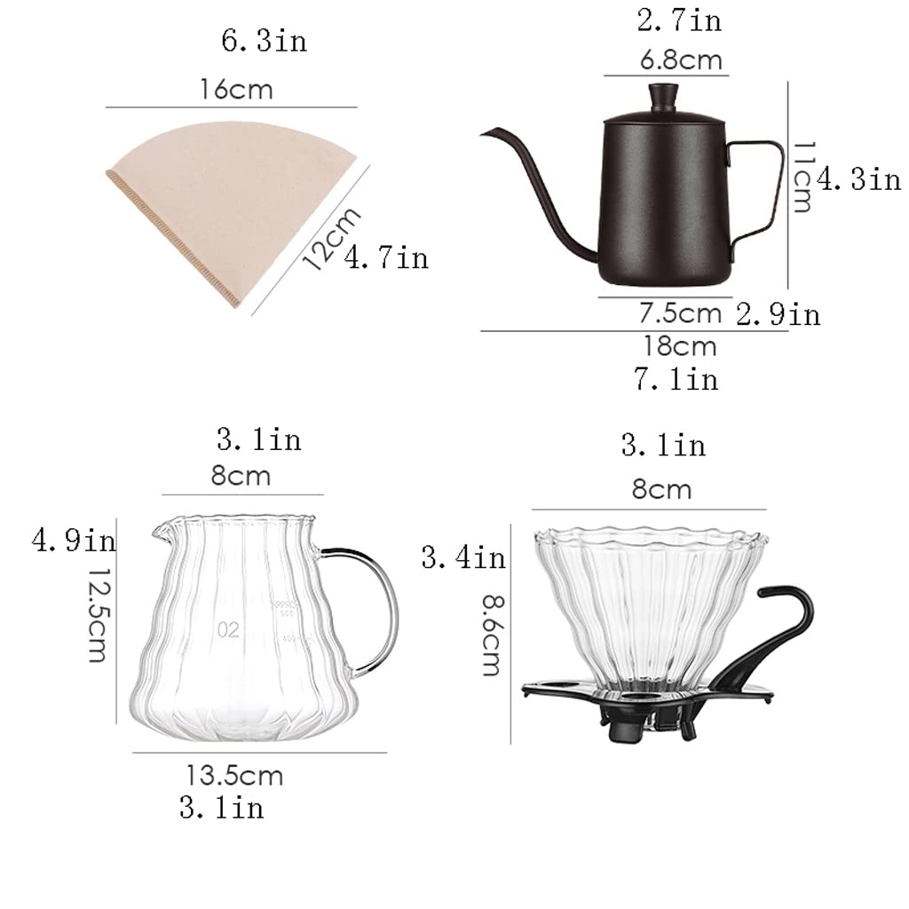 JITEM Caffettiera a becco lungo Pentola per ghiaccio Dripper Maker manuale per uso domestico Caffè a goccia fatto a mano con filtro Macchina da caffè da tavolo per caffè o tè