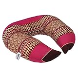 Kapok Thaikissen Wilai Nackenkissen Reisekissen Hörnchen Kapok Thaikissen Hörnchen erhältlich (81407 - braun/pink)