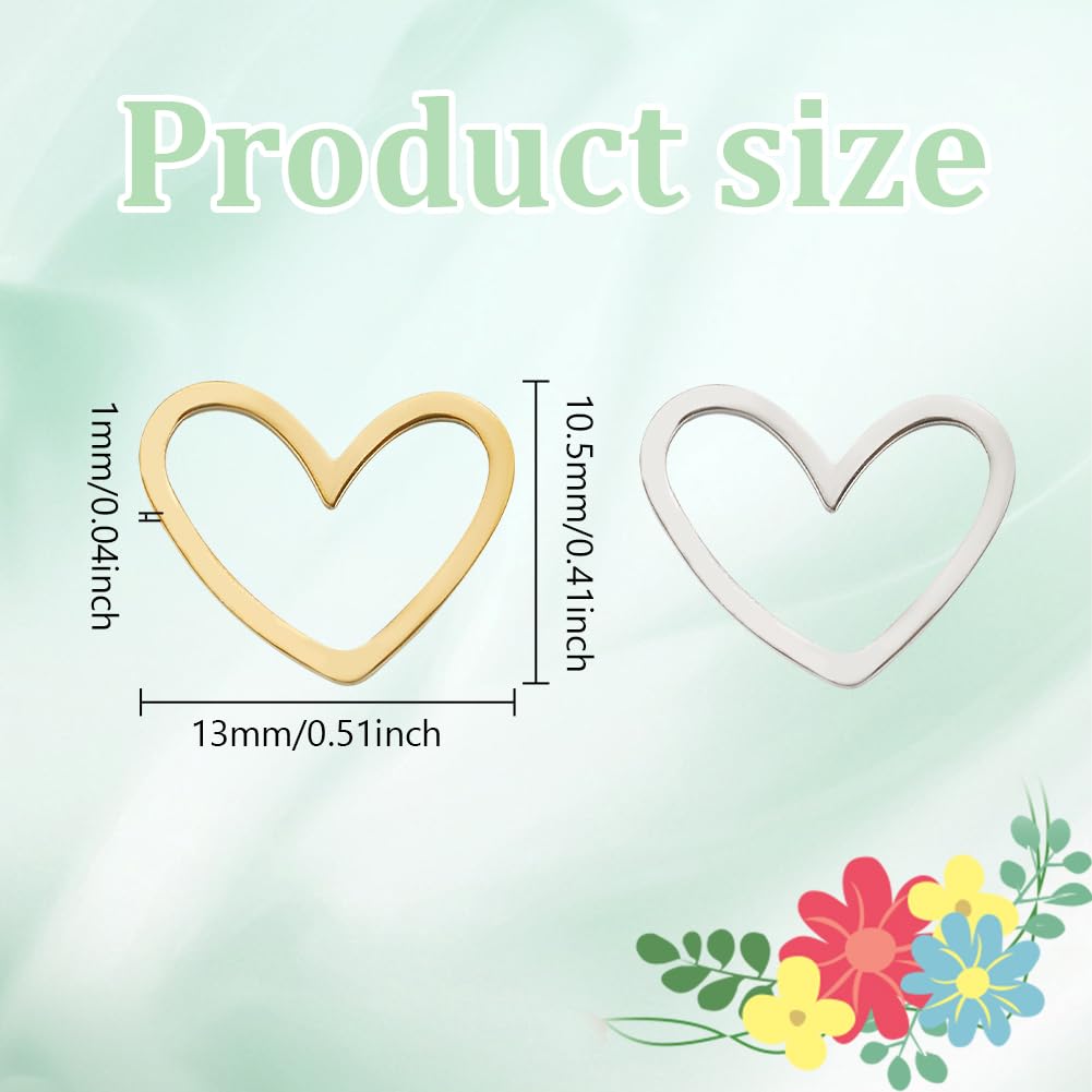 DELORIGIN 168pcs Earring Making Kit with Heart Beading Linking Ring Earring Charms Component Connectors Pendant Links Earring Hooks Jump Rings for DIY Jewellery Bracelet Making Necklaces Craft - Image 2