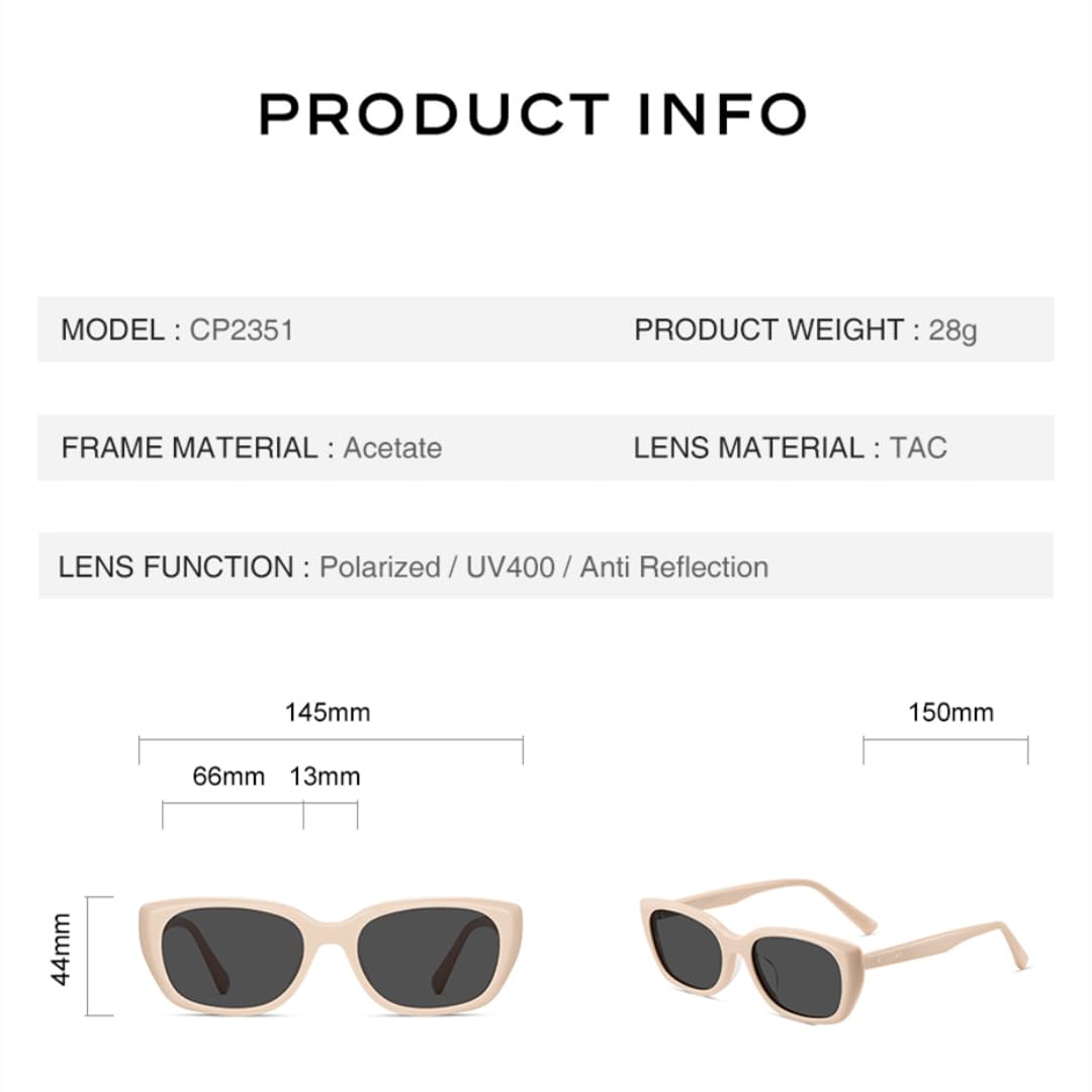 Lunettes de soleil pour femmes, verres polarisés en acétate à gradient UV400