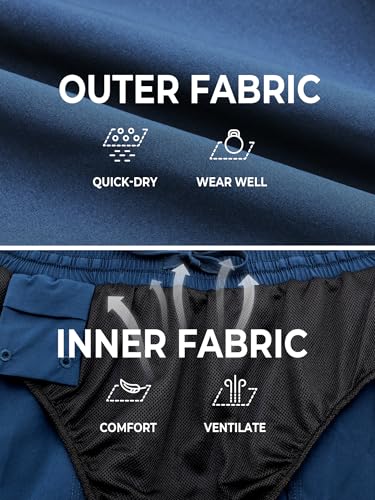 NORTHYARD Mens Swim Trunks 5" Beach Swim Shorts Quick Dry Bathing Suit with Mesh Liner Packable4