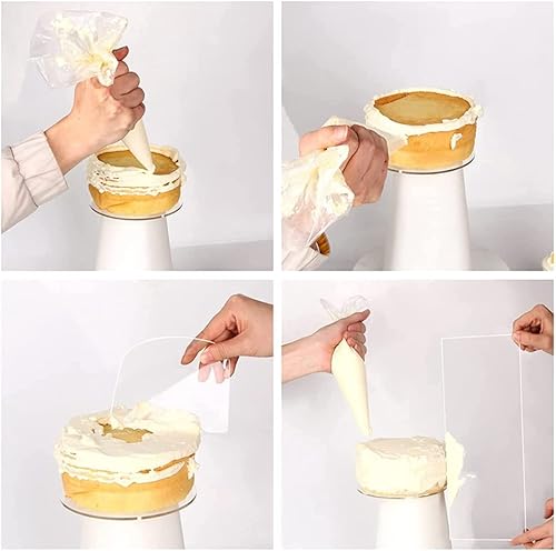 Miniatura 4 de 6 piezas de acrílico transparente raspador de pasteles decoración de pasteles peine borde pastel más suave raspador pastelería cortador