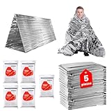 WITRET 5 Piezas Manta Termica Supervivencia, Campamento Accesorios, 160x210cm Cobija Termica de Camping Accesorios,...