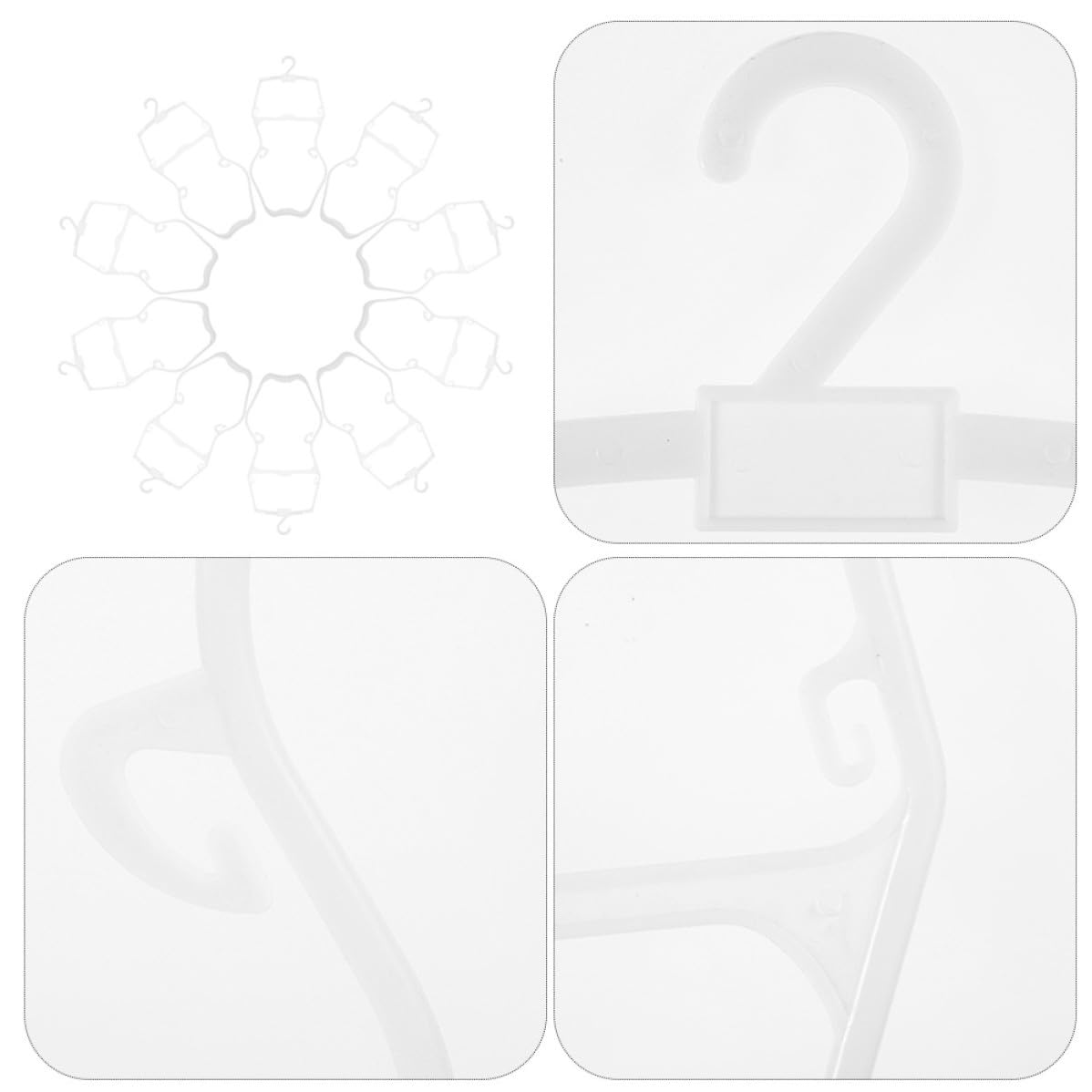 EXCEART Perchas para Trajes de Baño Infantil de Plástico Blanco, Antideslizantes y Resistentes, Pack de 10, para Armario y Fiesta Verano