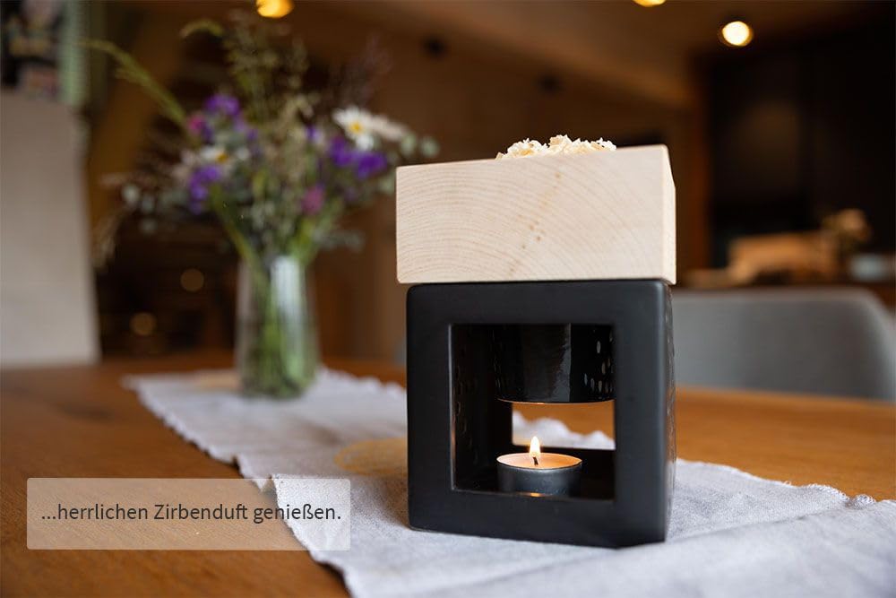 Diffuseur de pin « Zirben Kraftwerk » - Parfum d'ambiance et désodorisant avec copeaux de pin