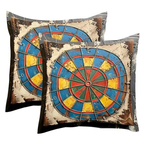 Housses de coussin fléchettes double face velours doux 50x50