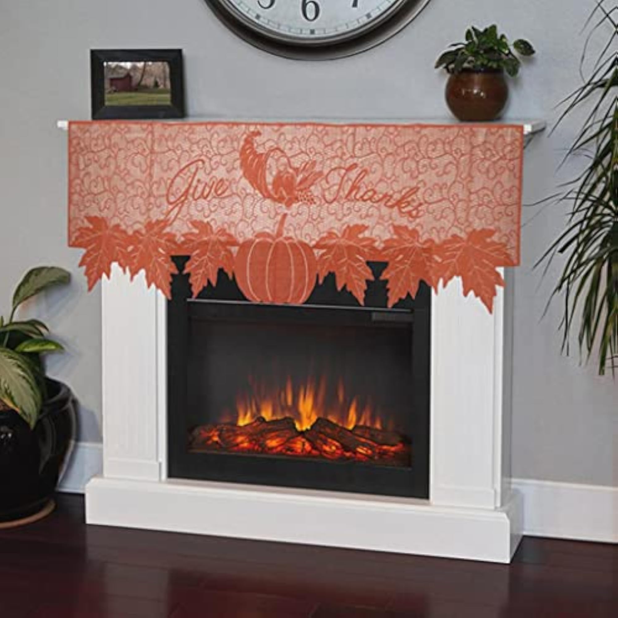 LR Decor Lace Fireplace Cloth Runner Mantle Scarf
