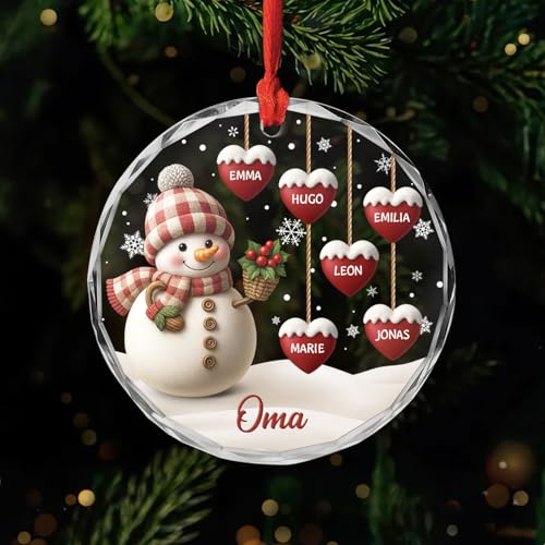 Personalisierte Weihnachtskugeln Oma Schneemann - Personalisierte...