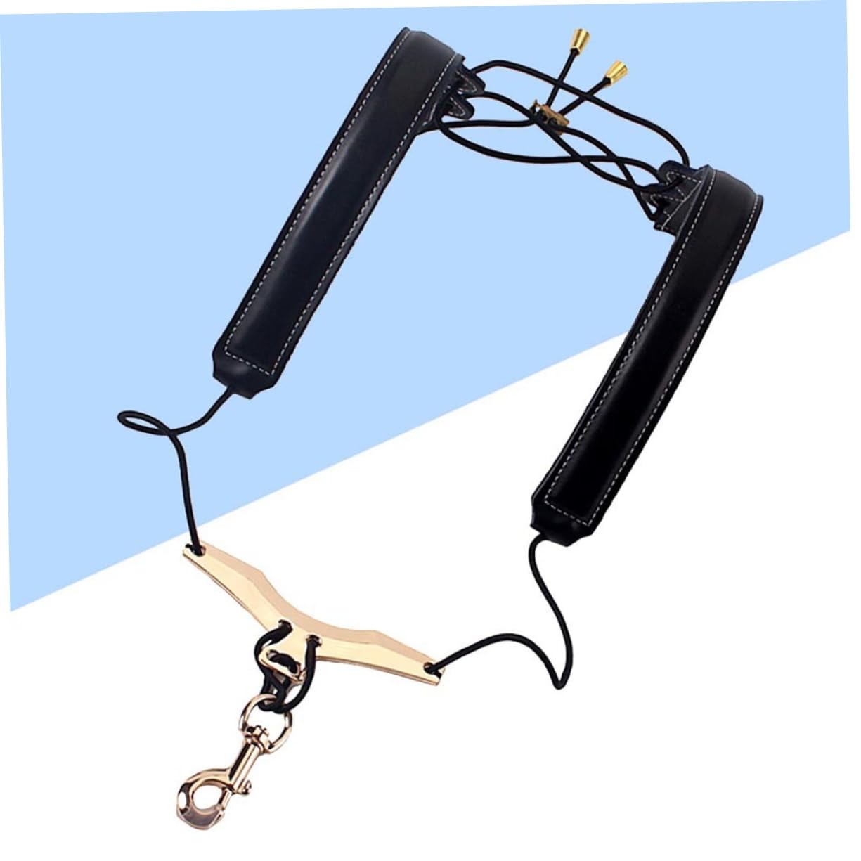 Toddmomy Comfortable Cowhide Saxophone Neck Strap Double Shoulder Neck Belt Adjustable Length and Snap Hook for Saxophone Play