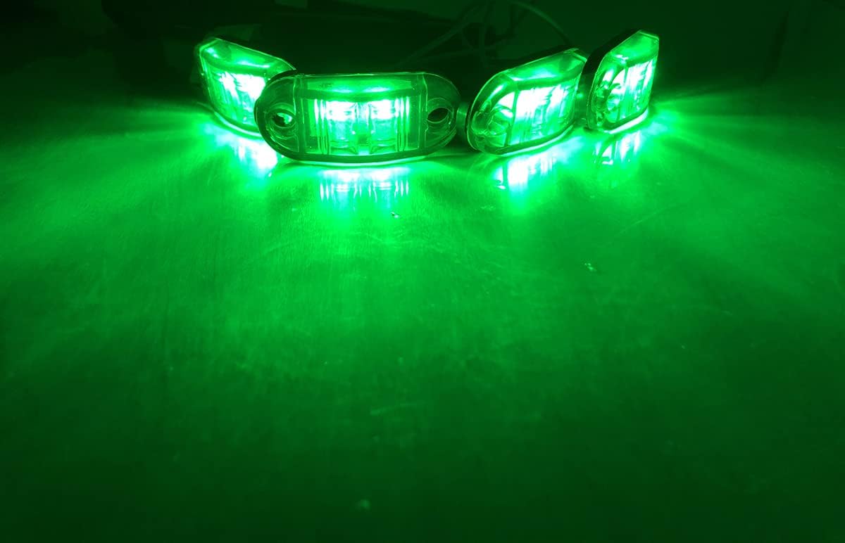 10pcs Green 2.5 inch Oval 4 SMD Trailer Side Marker Led Lights Truck clearance lights Trailer Lights Indicator Waterproof