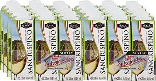 Sancrispino Vino Bianco Brick Tris 250 Ml - 24 Pezzi 6L