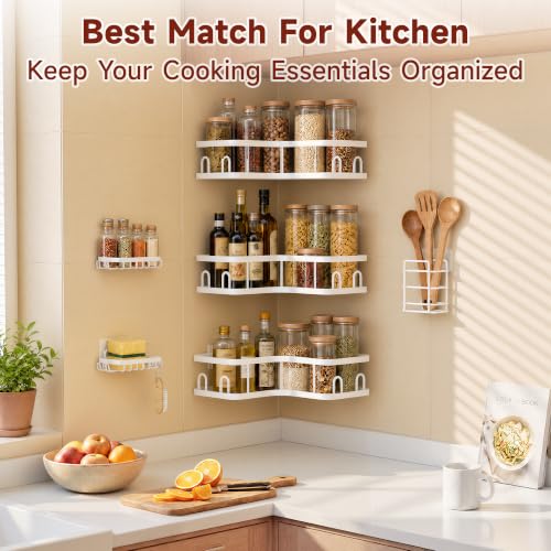 Image of Veken Large Capacity Corner Shower Caddy 6-Pack, Advanced Rustproof Design