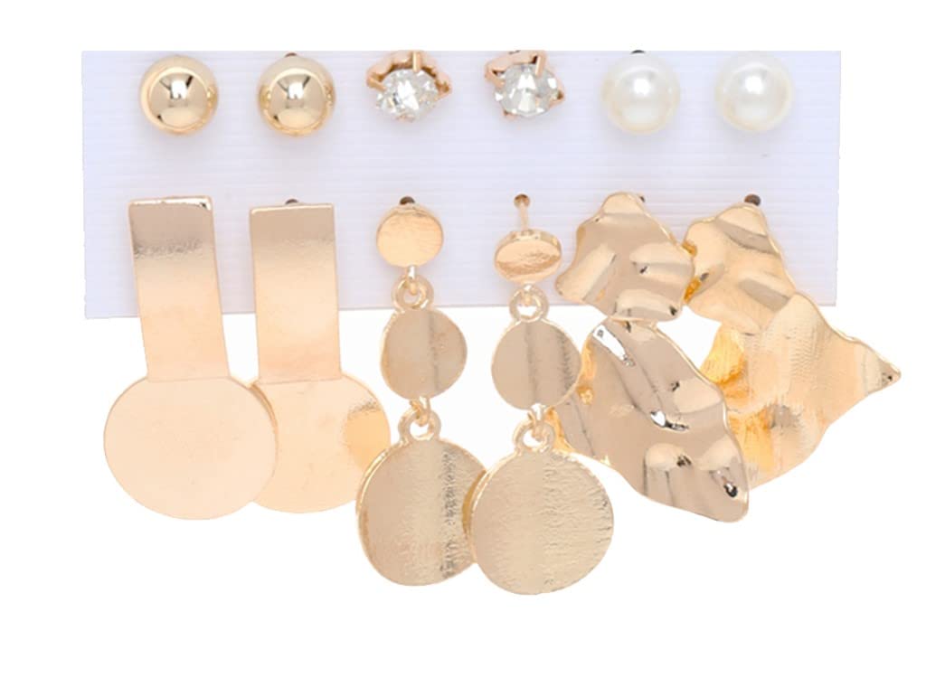 ANNACREATIONSLatest Stylish Golden combo of Resin Tassel pearl stud hoop earrings set for Women Girls